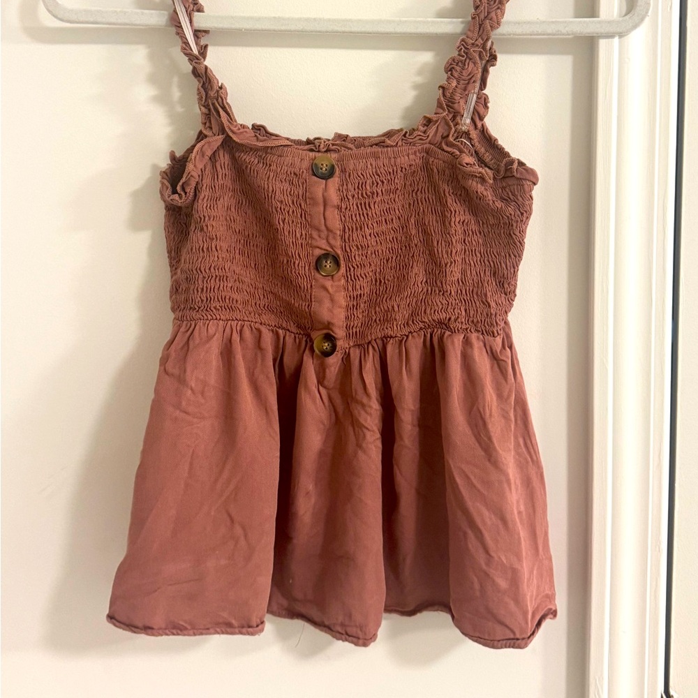 Baby Doll maroon top with short button-up